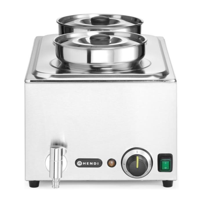 Bain Marie - Avec robinet de vidange - 2 pots - 230V - inox - Hendi H201473 €195.00 Bain marie