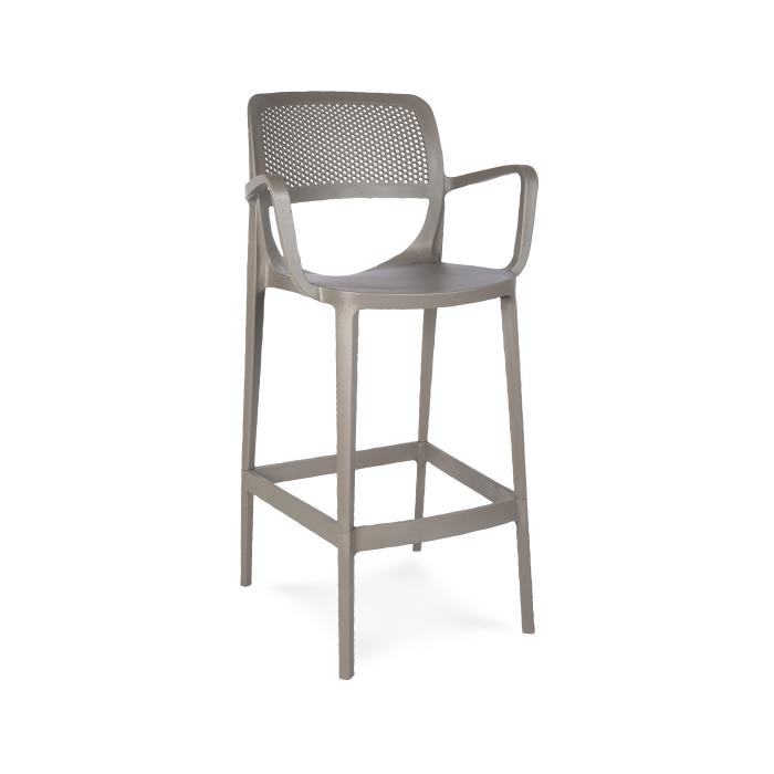 Tabouret de bar Terrace Milan - Accoudoir - Cappuccino - Plastique - G-Line 84721 €69.95 Tabourets de terrasse