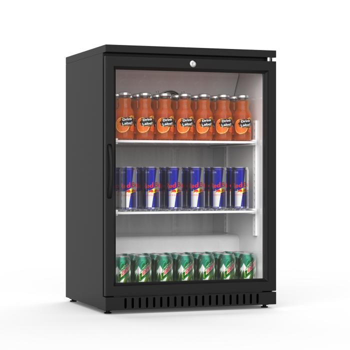 Réfrigérateur - 136 litres - 1 porte - Porte vitrée - Ventilé - Noir - G-Line HW-12506 €315.00 Vitrine à boisson