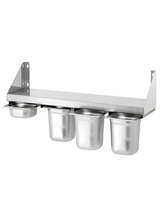 Wandschap - 4 x 1/6 GN - RVS - B 80 x D 20 CM - G-Line 27604 €99.00 RVS wandplanken