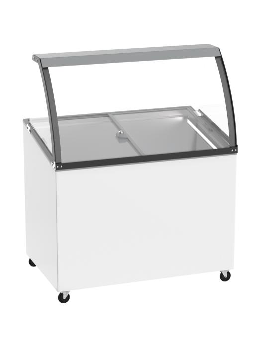 Vitrine à glaces - Porte vitrée - 5 bacs - 300 litres - Blanche - 230 V - G-Line 75700 €699.00 Vitrine à glaces