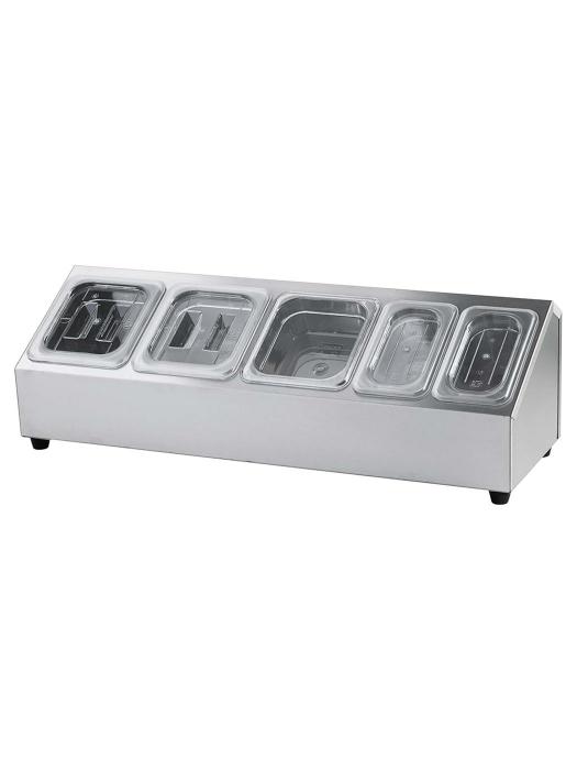 Porte-conteneurs GN - 3 x 1/6 GN + 2 x 1/9 GN - Acier inoxydable - G-Line 77845 €99.00 Bac GN