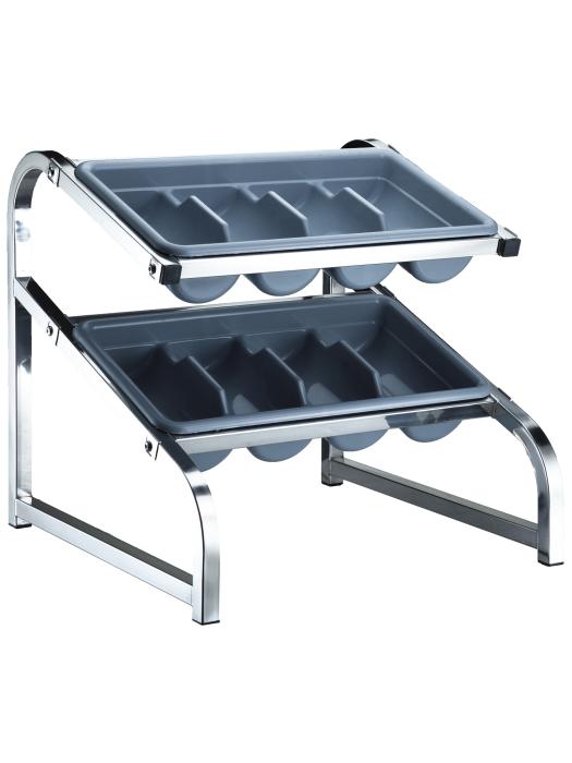 Range-couverts Standard - 1/1 GN - 2 étagères - acier inoxydable - G-Line 27601 €113.95 Unités de distribution de couverts