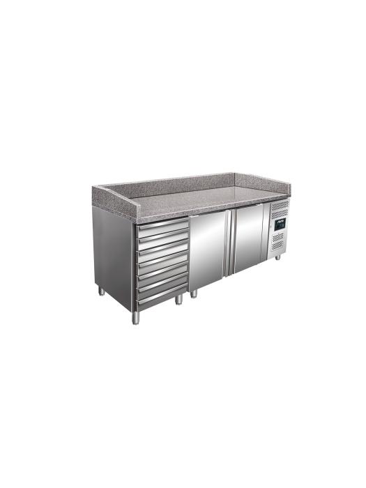 Etabli à pizza - Contrôle digital de la température - acier inoxydable - 266 litres - 220V - H 100 x L 202,5 x P 80 CM - Saro - 323-14921 323-14921 €1,736.00 Établis à pizza