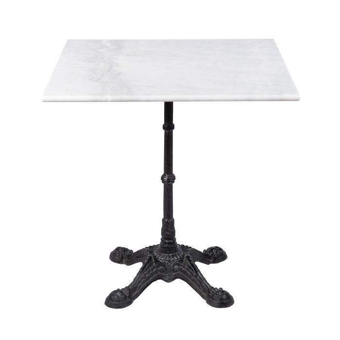 Tafel - Vierkant - 4 Teens - Marmer Wit - Gietijzer - H 72 x B 80 x D 80 CM - G-Line 75096 €99.95 Terrastafel