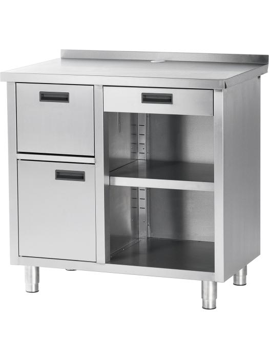 Etabli de distribution de café - H 100 x 100 x 70 CM - Inox - G-Line 44600 €799.00 Table de travail en acier inoxydable