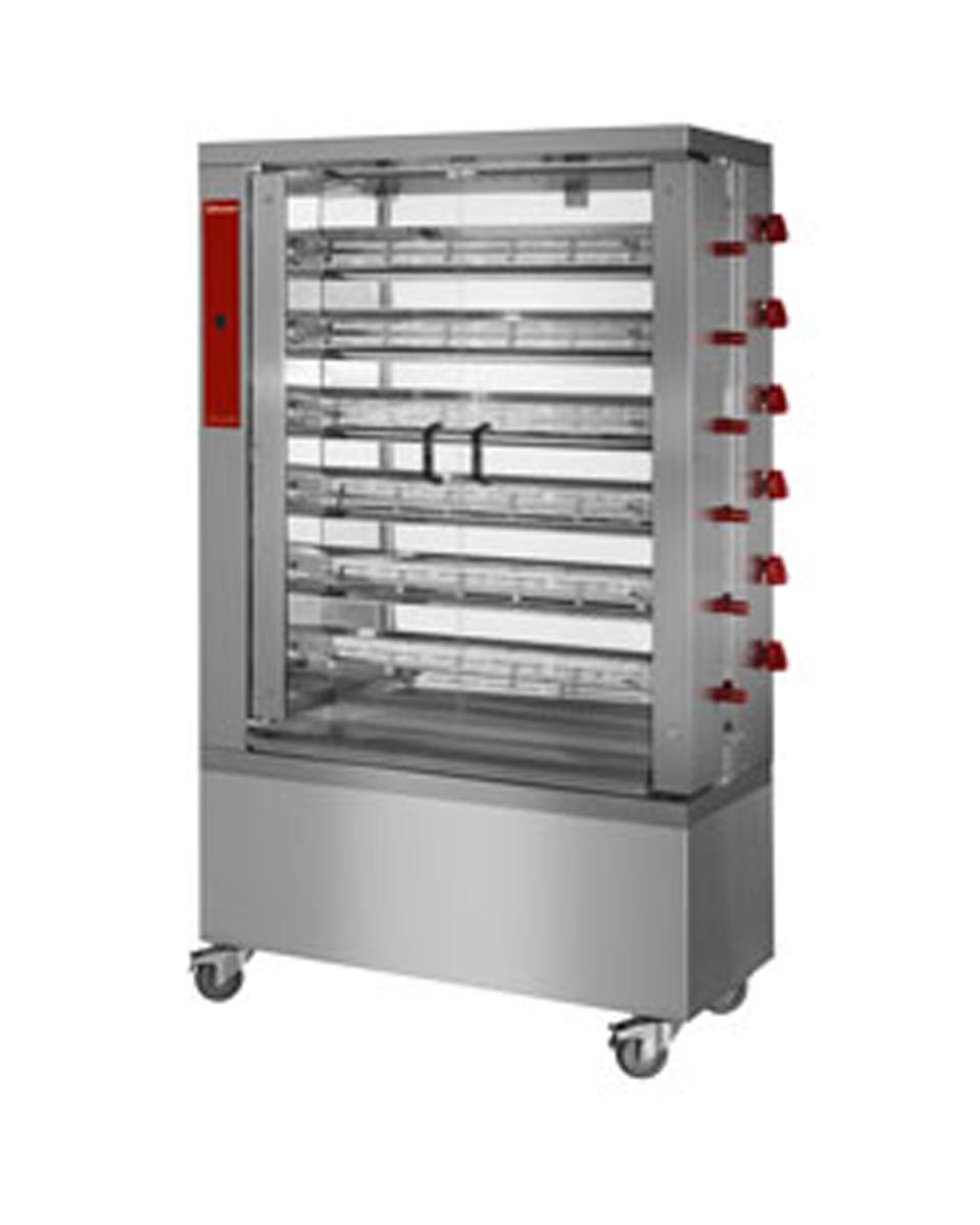 Grill poulet - Gaz - 36 poulets - 230V - Diamant - RVG/6-CM