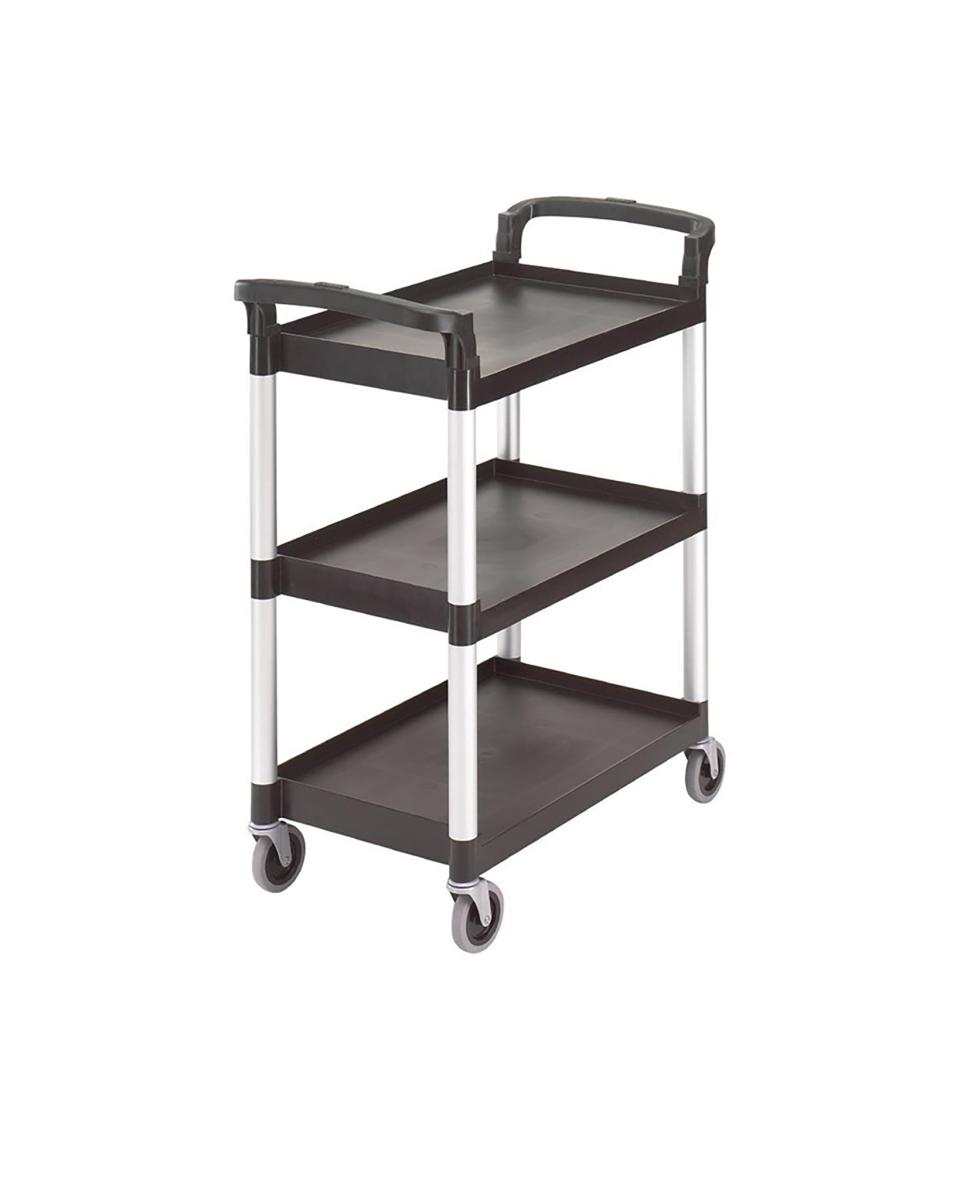 Chariot de service - 3 niveaux - Noir - H 96,5 x 83,5 x 41 CM - Polypropylène - Cambro - CT349