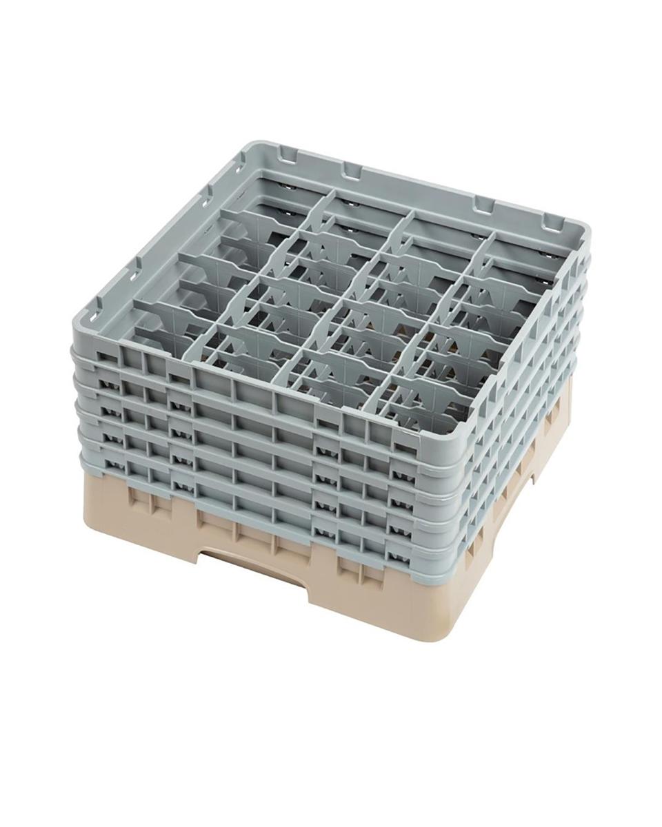 Panier lave-vaisselle - 16 compartiments - Beige - H 30,8 x 50 x 50 CM - Polypropylène - Cambro - DW552