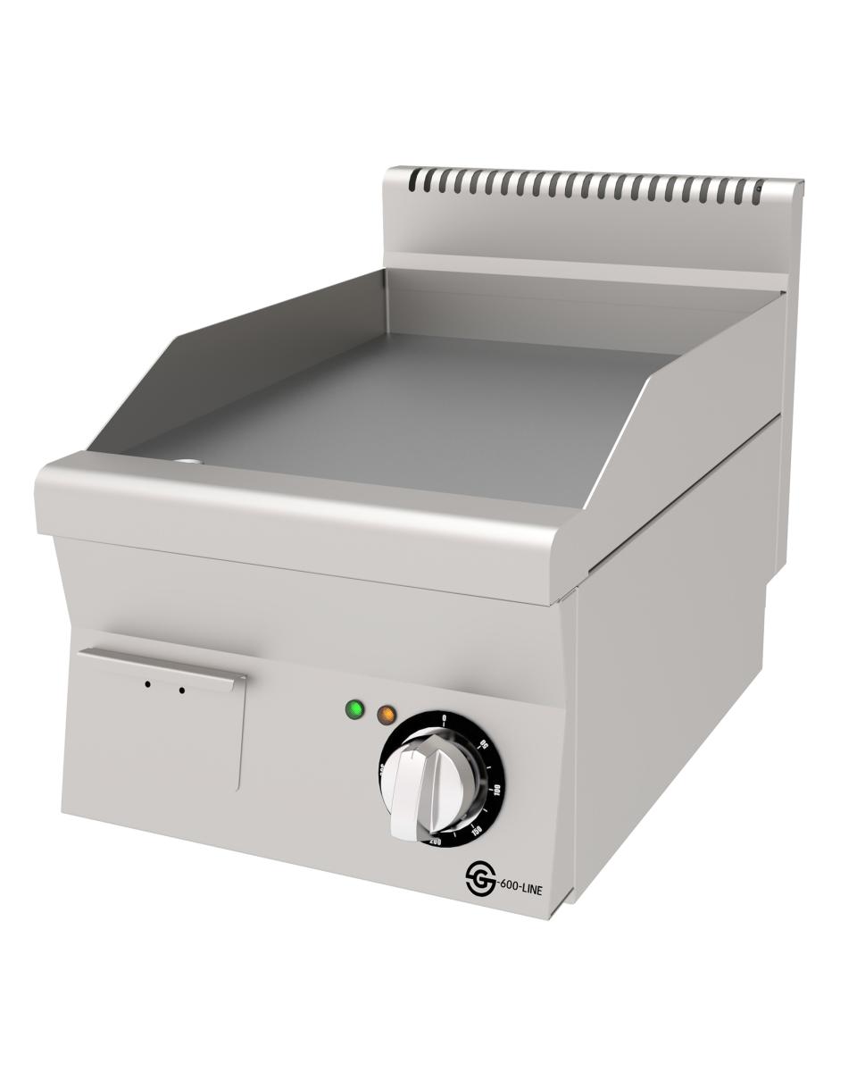 Plaque de cuisson - Lisse - Acier inoxydable - 400V - L 40 CM - Ligne G600