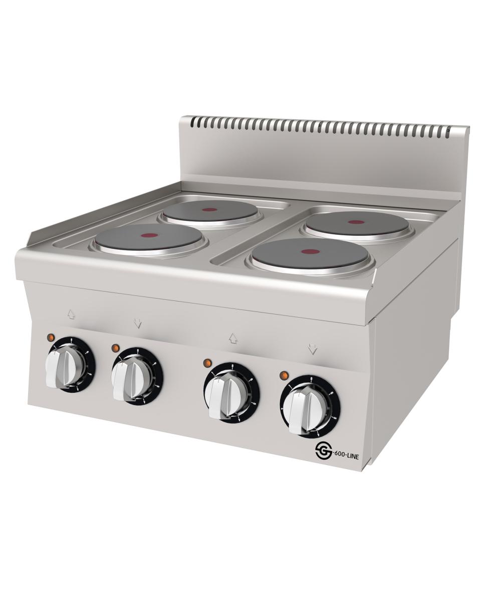 Table de cuisson - 4 Zones - Electrique - inox - 400V - L 60 CM - G600 Line - G-Line