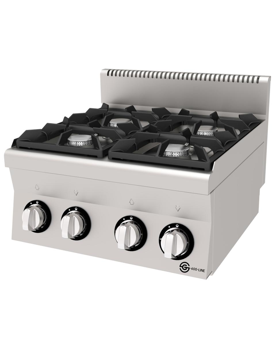 Table de cuisson - 4 brûleurs - Gaz - inox - L 60 CM - G600 Line