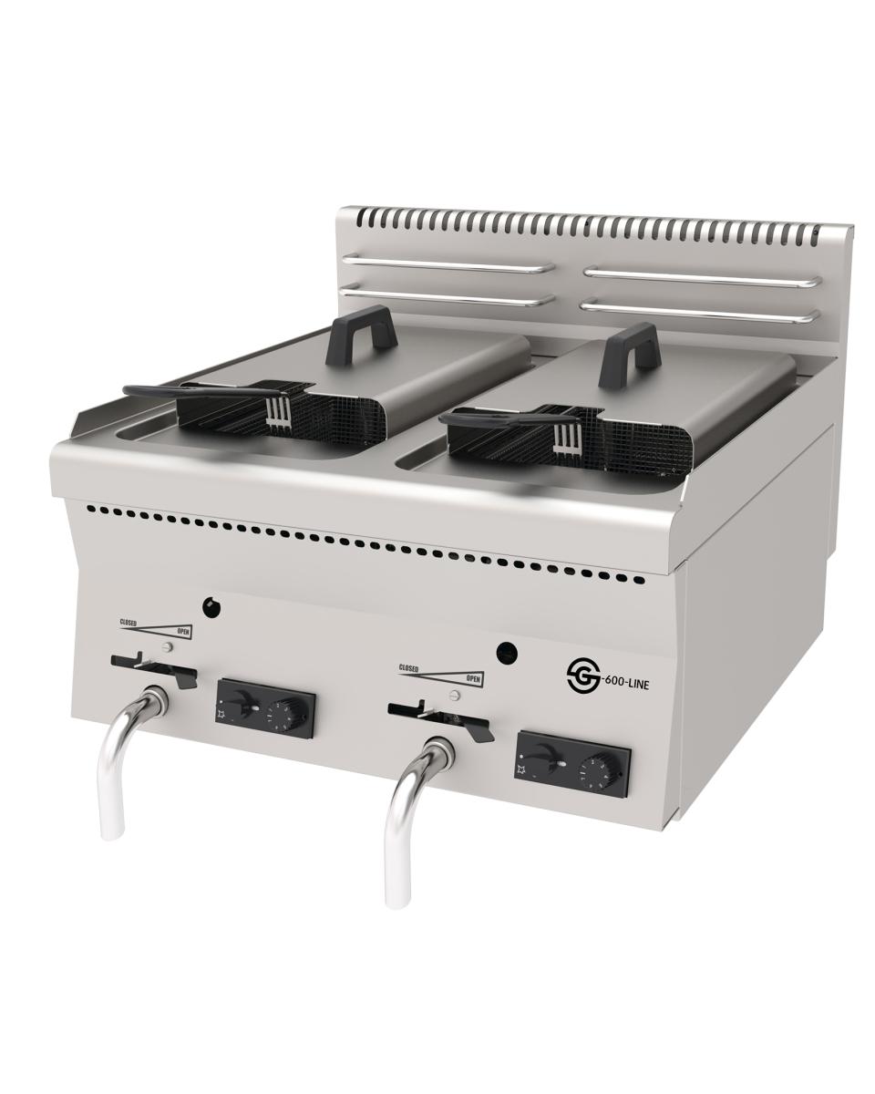 Friteuse - Gaz - Table top - 2 x 8 L - Acier inoxydable - Ligne G600 - G-Line