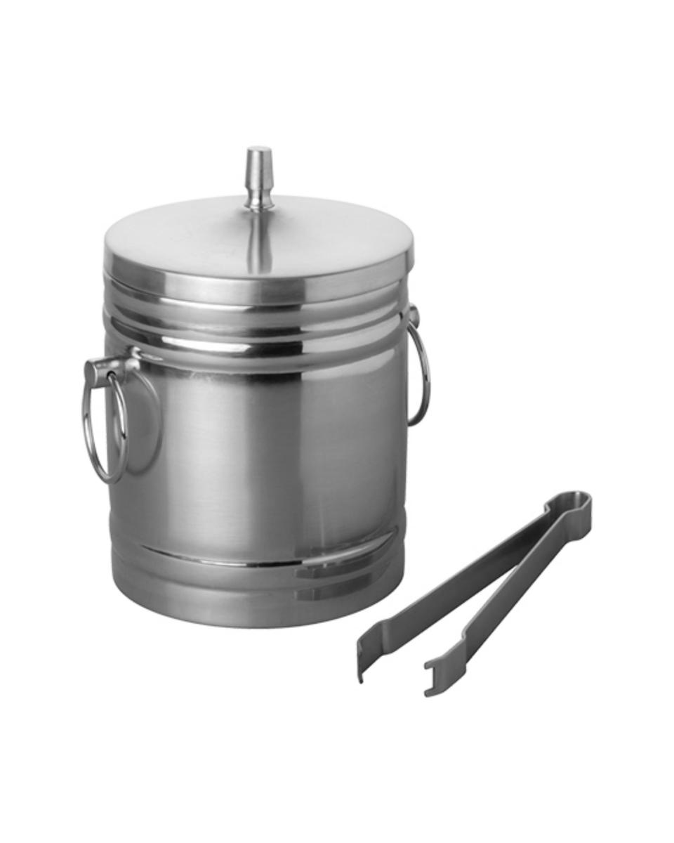 Seau à glaçons - H 18 CM - 1 125 KG - Ø12,5 CM - Inox - 1 Litre - 062001