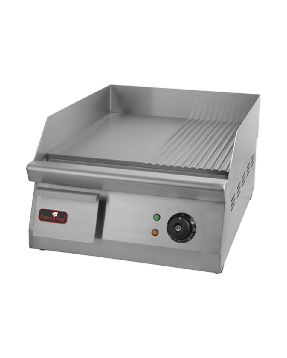 Plaque de cuisson - H 27 x 40 x 54,5 CM - 27,5 KG - 220-240 V - 3000 W - Inox - Lisse/Striée - +50°C / +300°C - Caterchef - 688515