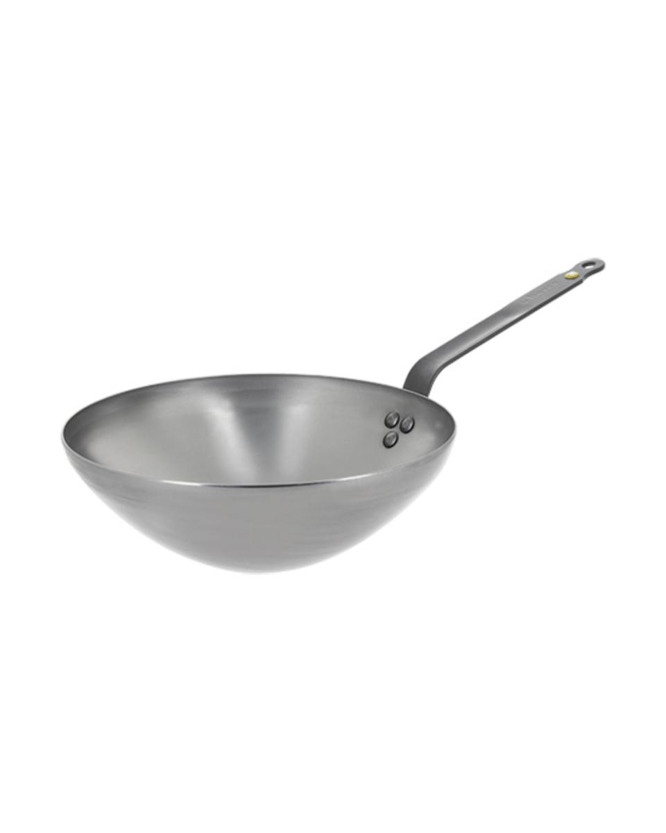 Wok - H 10 CM - 1.76 KG - Ø28 CM - Tôle d'acier - De Buyer - 001058