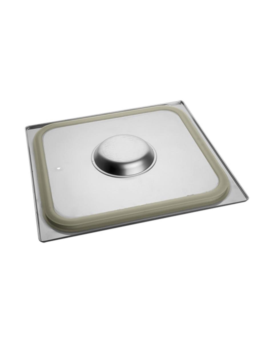 Couvercle Gastronorme - 2/3 GN - 35,4 x 32,5 CM - Inox - Avec Bord Silicone - Caterchef - 953535