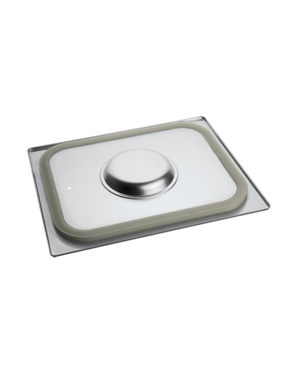 Couvercle Gastronorm - 1/2 GN - 32,5 x 26,5 CM - Inox - Avec Bord Silicone - Caterchef - 953545