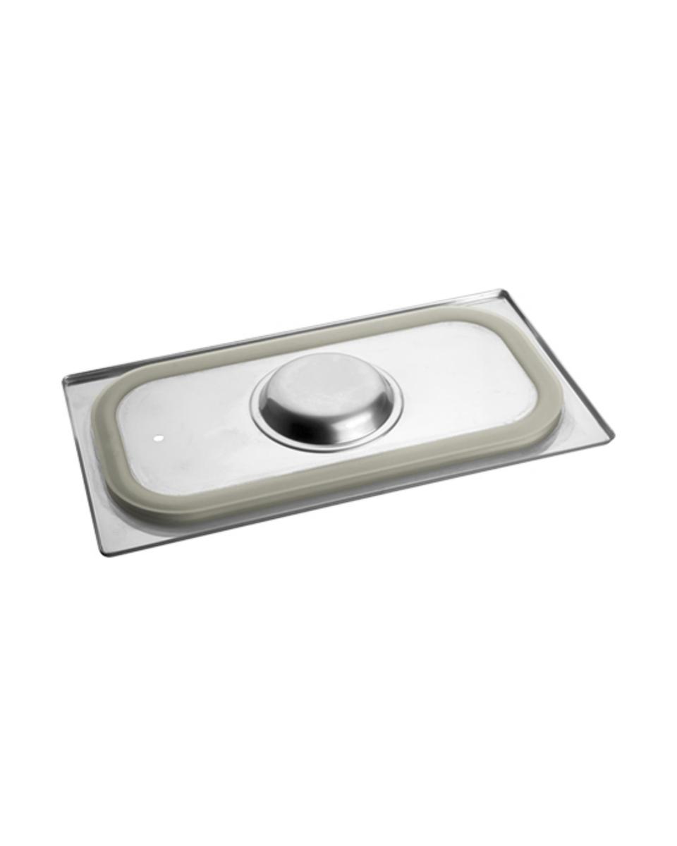 Couvercle Gastronorme - 1/3 GN - 32,5 x 17,6 CM - Inox - Avec Bord Silicone - Caterchef - 953555