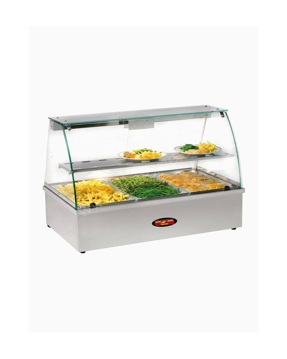 Vitrine chauffante - Bain-marie - 3 x 1/1 GN - Inox - Diamant - VBE-311