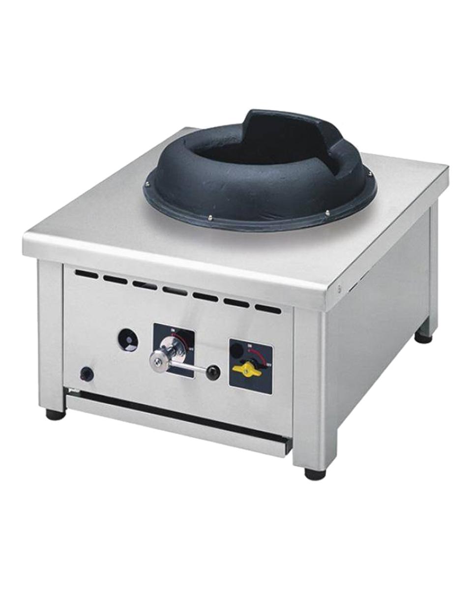 Brûleur Wok - 1 Brûleur - 28kW - Acier Inoxydable - Diamant - WGF1-6/T