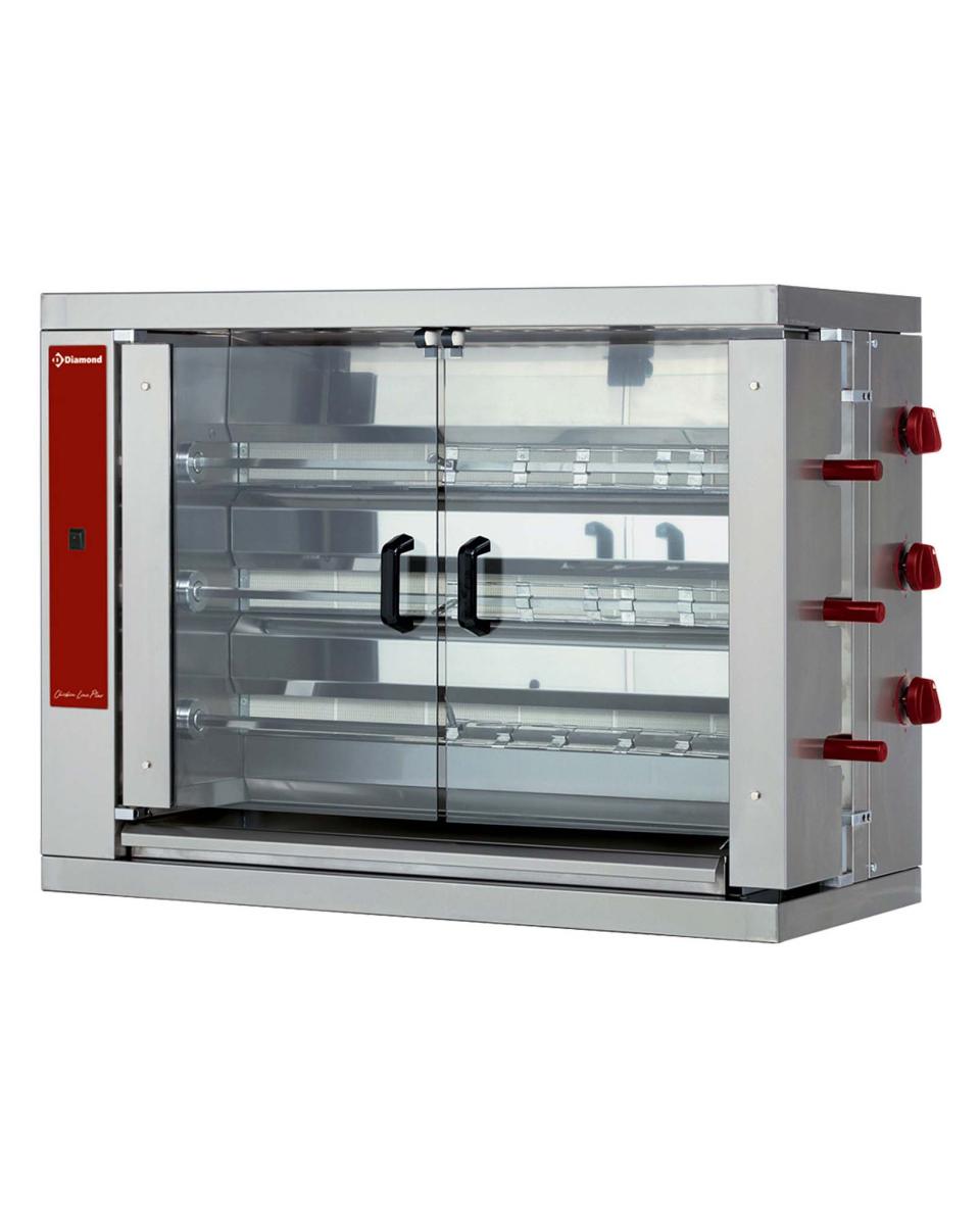 Grill poulet - Gaz - 18 poulets - 230V - Diamant - RVG/3-CM