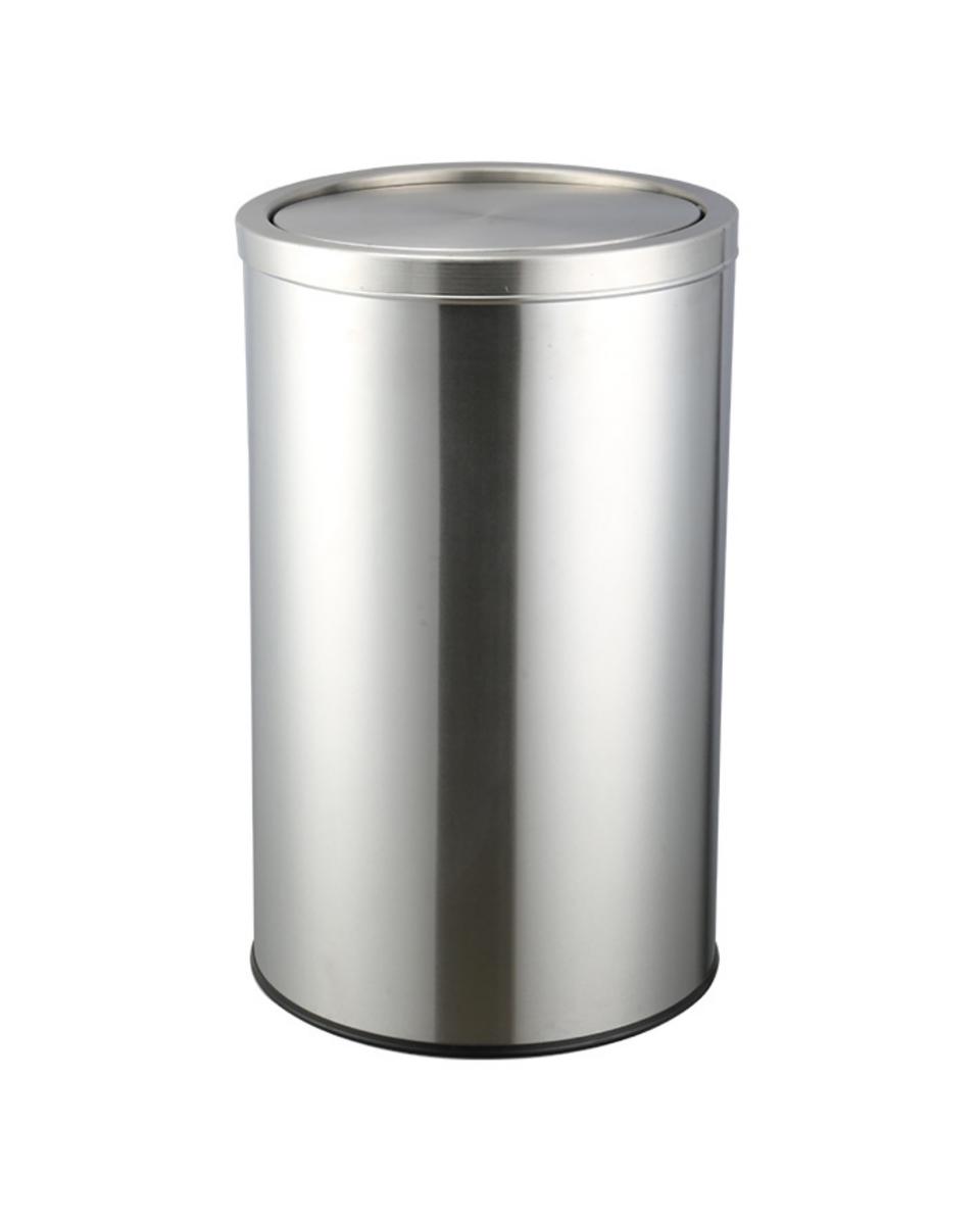 Poubelle - 50 Litres - Couvercle basculant - Inox - G-Line