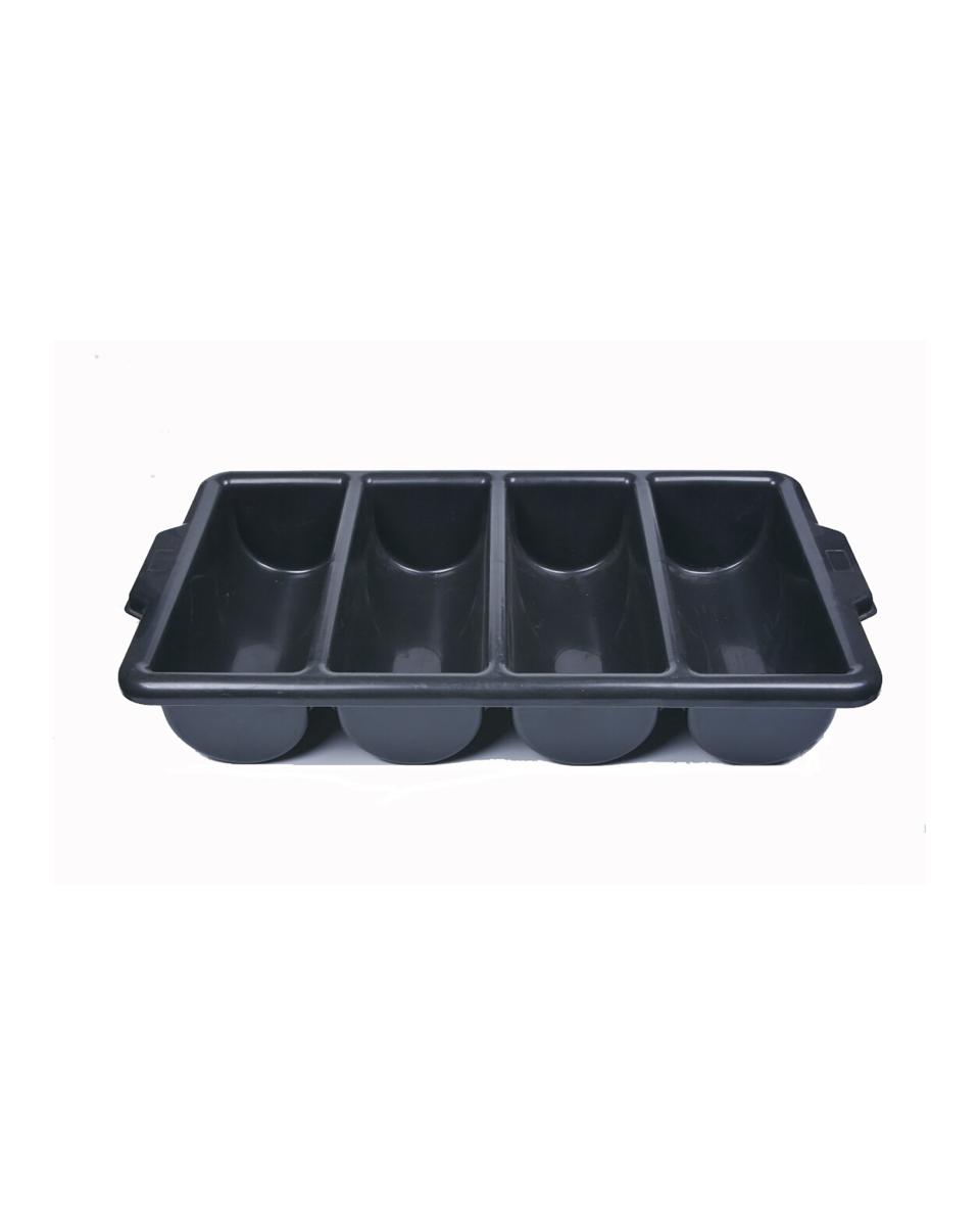 Range couverts - 4 compartiments - Plastique - Noir - G-Line