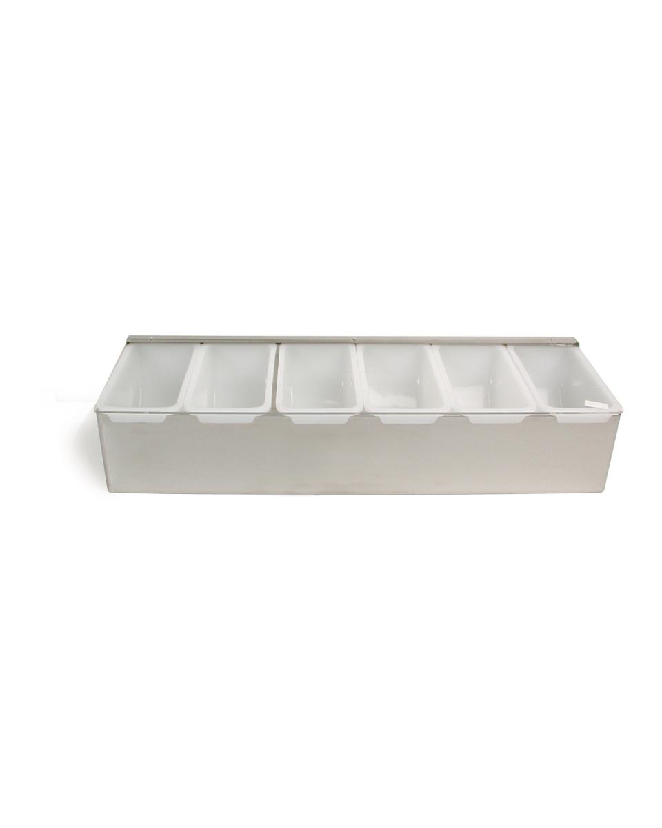 Bac à ingrédients - 6 compartiments - inox / blanc - G-Line