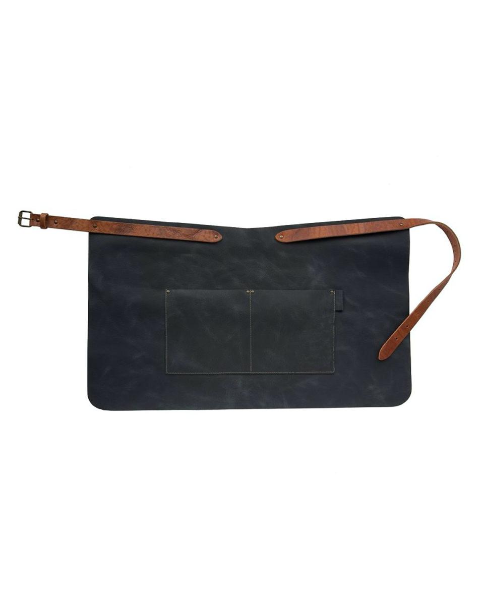 Tablier de restauration - Avec poche - Cuir Vintage - Noir - G-Line