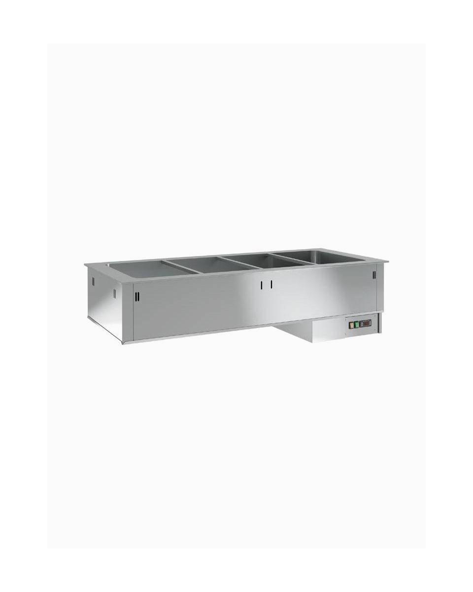 Bain-marie - Encastrable - H 38 x 145,5 x 70 CM - 4 x 1/1 GN - Diamant - DPA/BM15