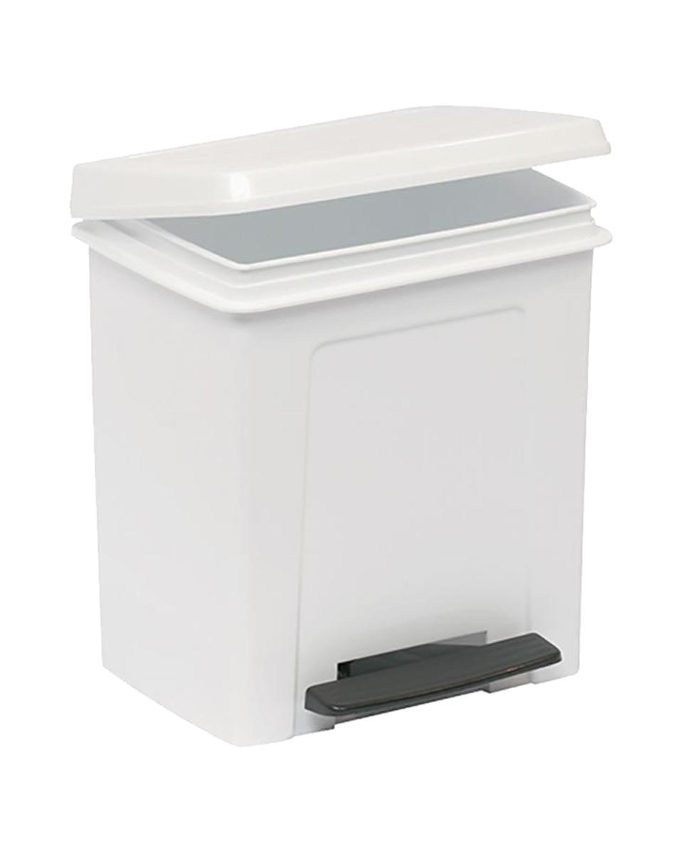Poubelle à pédale - H 45 x 34 x 33 CM - 1 422 KG - Blanc - 26 Litres - Denox - 600076