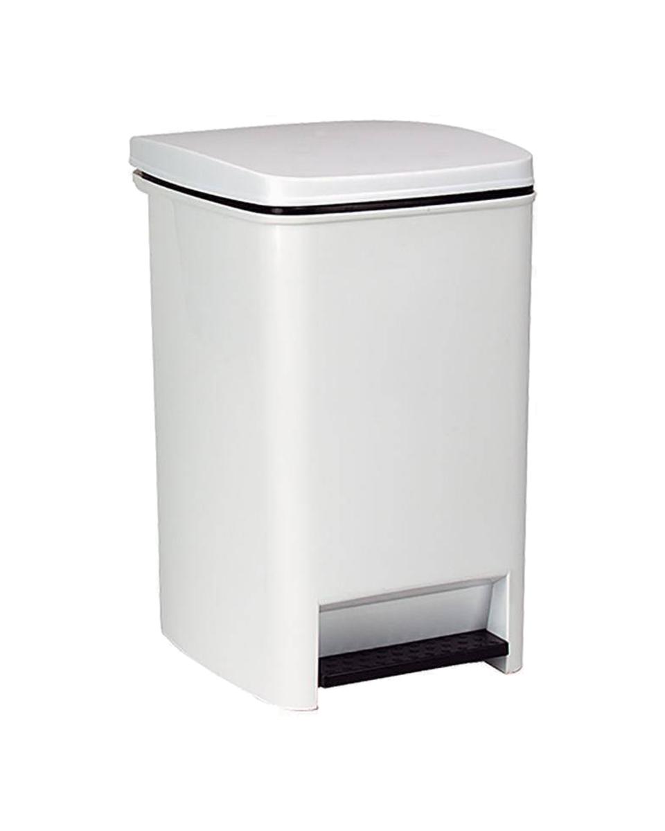 Poubelle à pédale - H 39 x 27 x 32 CM - 1,5 KG - Polypropylène - Blanc - 20 Litres - 956150