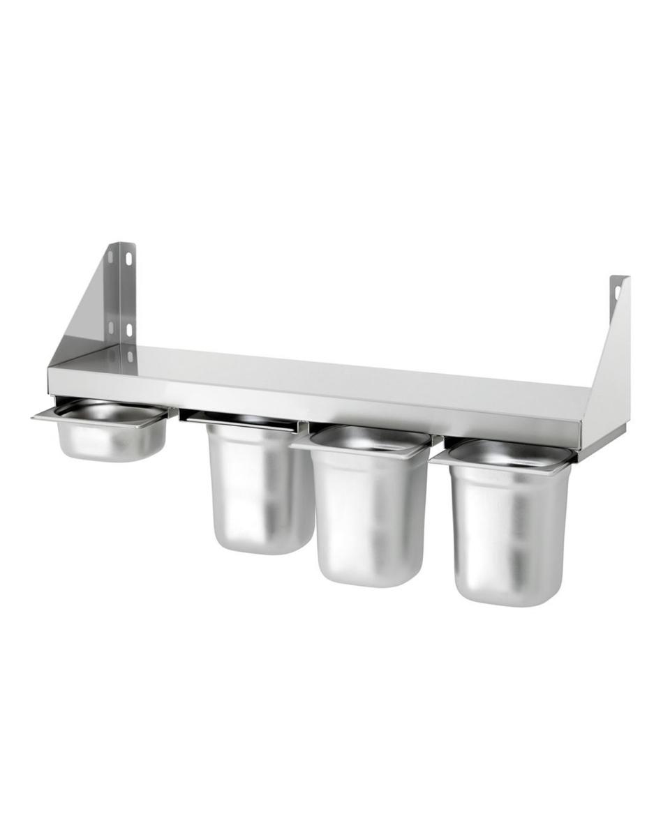 Etagère murale - Inox - 4 x 1/6 GN - 80 x 20 CM - G-Line