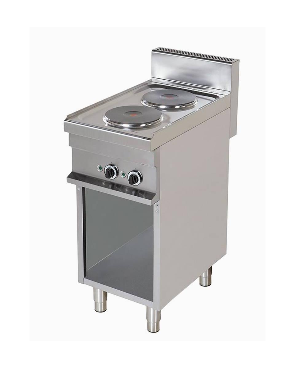 Réchaud de restauration - 2 feux - Base ouverte - 400V - 5,2kW - G-Line
