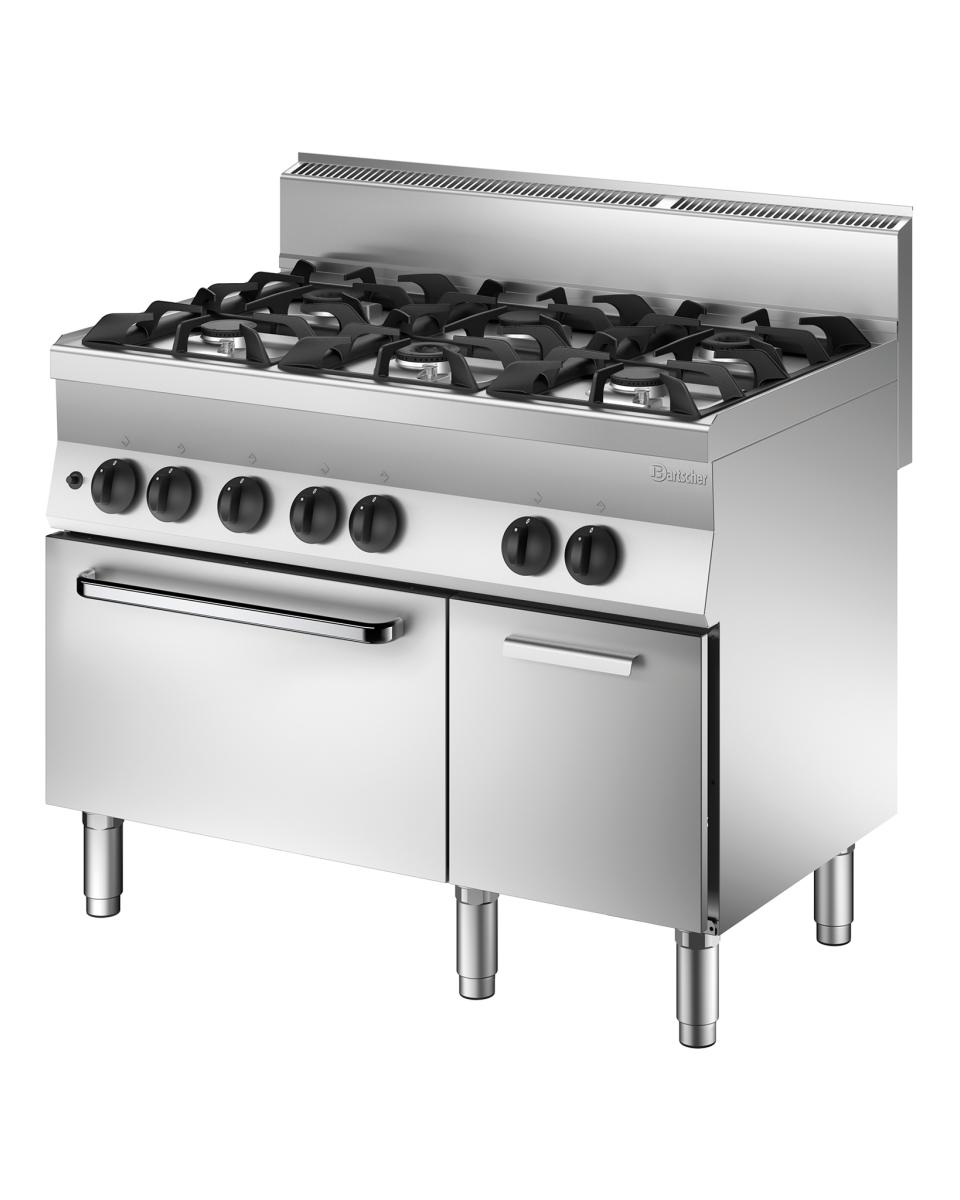 Cuisinière à gaz - Four à gaz - 6 feux - Bartscher - 1151163
