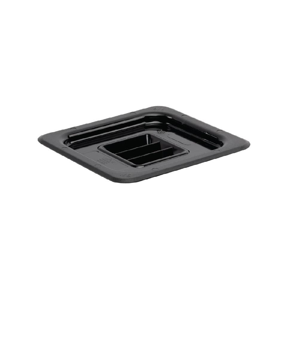 Couvercle bac gastronorme - GN 1/6 - Noir - H 2,5 x 17,6 x 16,2 CM - Polycarbonate - Vogue - U478