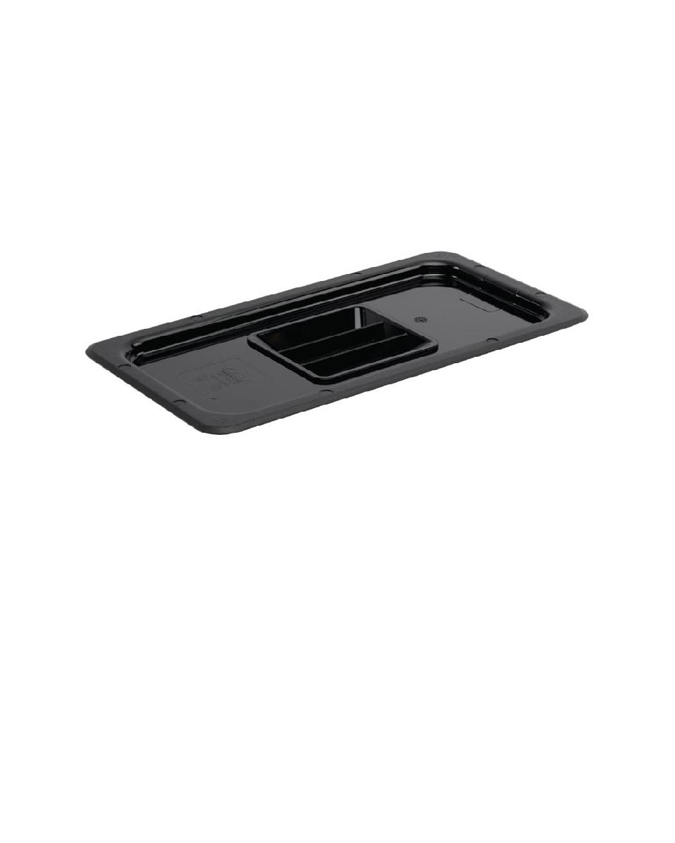 Couvercle bac gastronorme - 1/3 GN - Noir - H 2,5 x 32,5 x 17,6 CM - Polycarbonate - Vogue - U476
