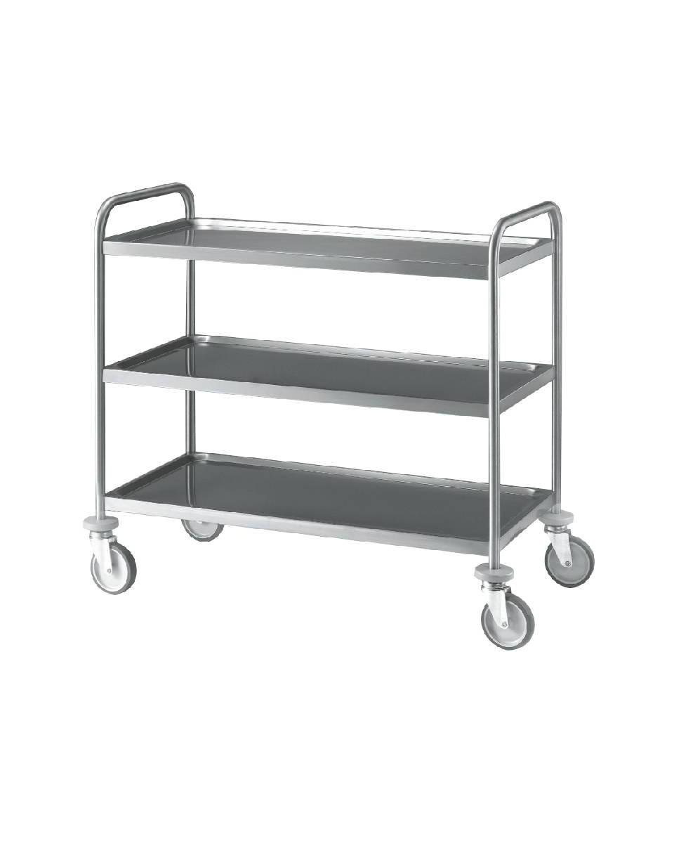 Chariot de service - 3 niveaux - Inox - Diamant - CR3/100B
