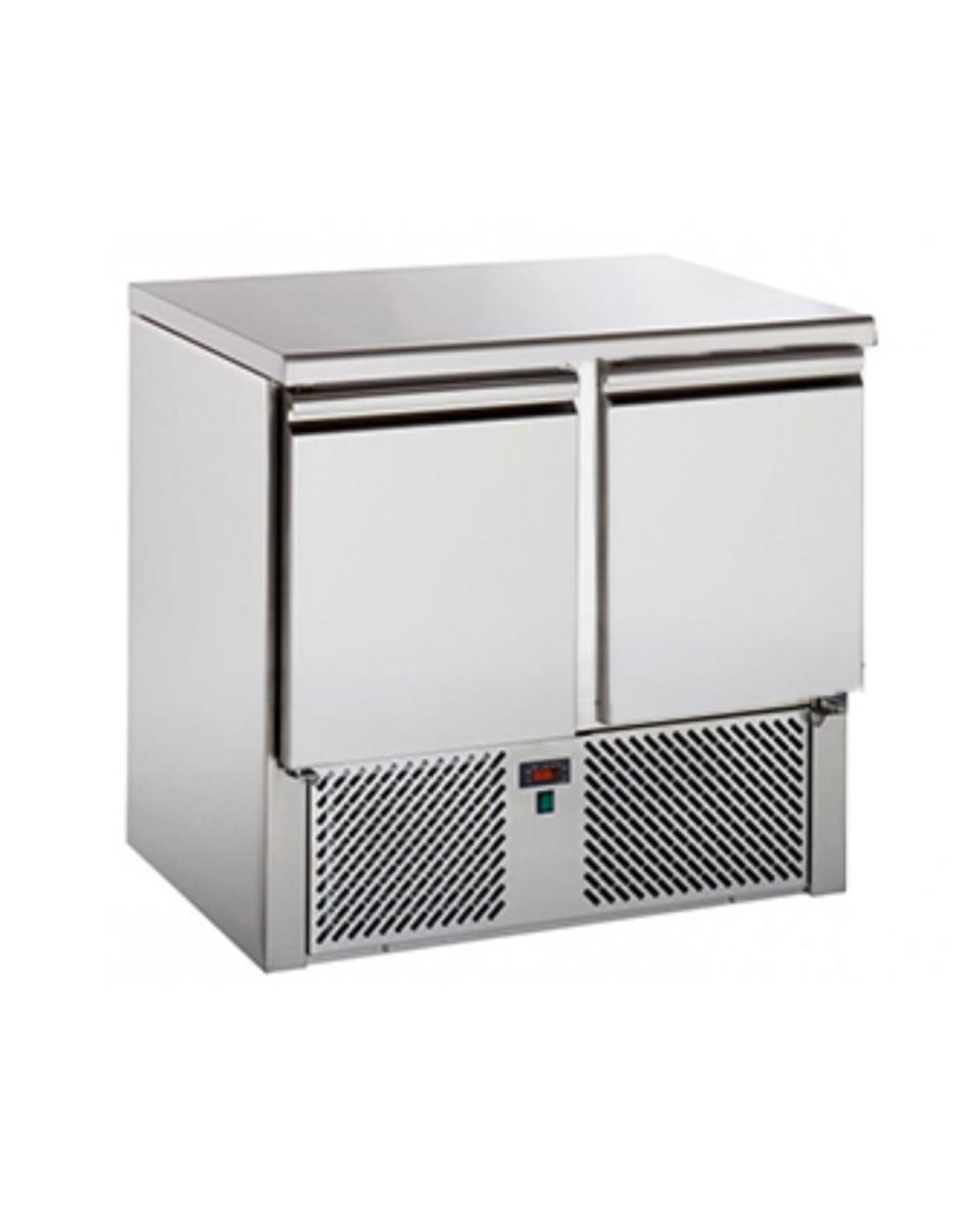 Etabli réfrigéré - 2 portes - H 88 x L 90,4 CM - Inox - Tecnodom
