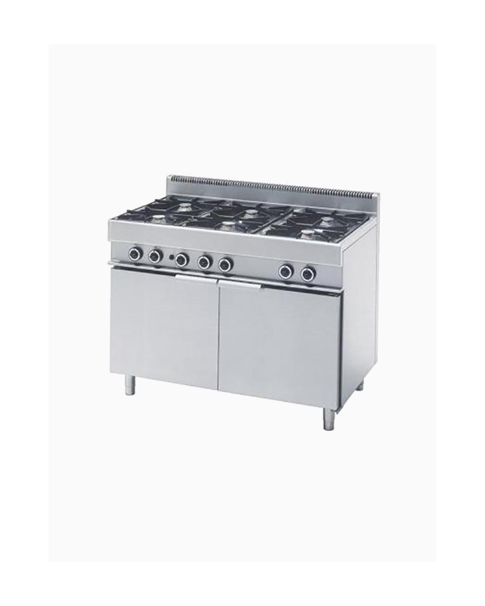 Cuisinière à gaz - Ligne 650 - 6 Foyers - Four à gaz - 110 CM - Mastro - 65110CFGG