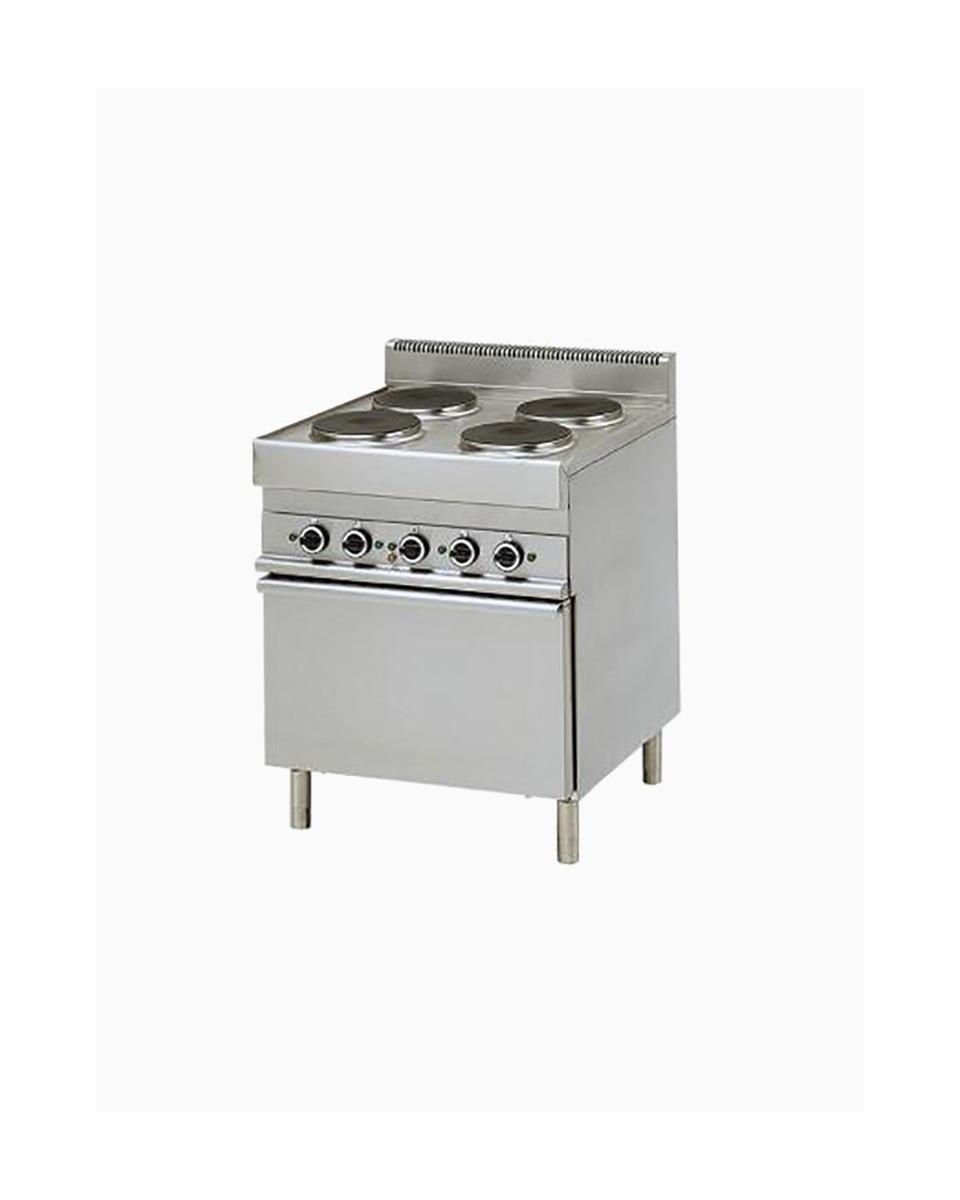 Cuisinière - Ligne 650 - Electrique - 4 plaques - 1/1 GN - Four à convection - 70 CM - Mastro - 6570CFE