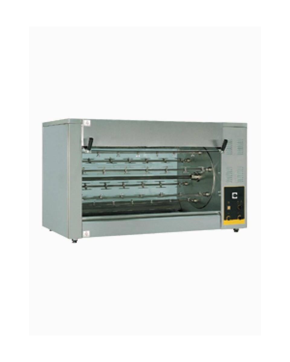 Grill poulet - Electrique - 10 x 124 CM - 70 poulets - H 108 x 160 x 88 CM - Diamant - PE70-10/124