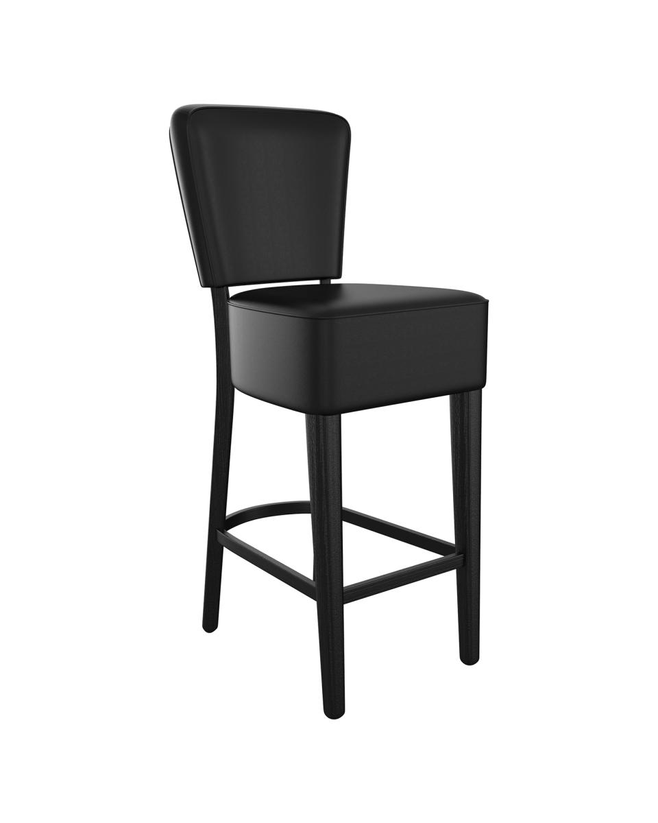 Tabouret de bar restauration - Naples - Avec dossier - Noir - Similicuir - G-Line