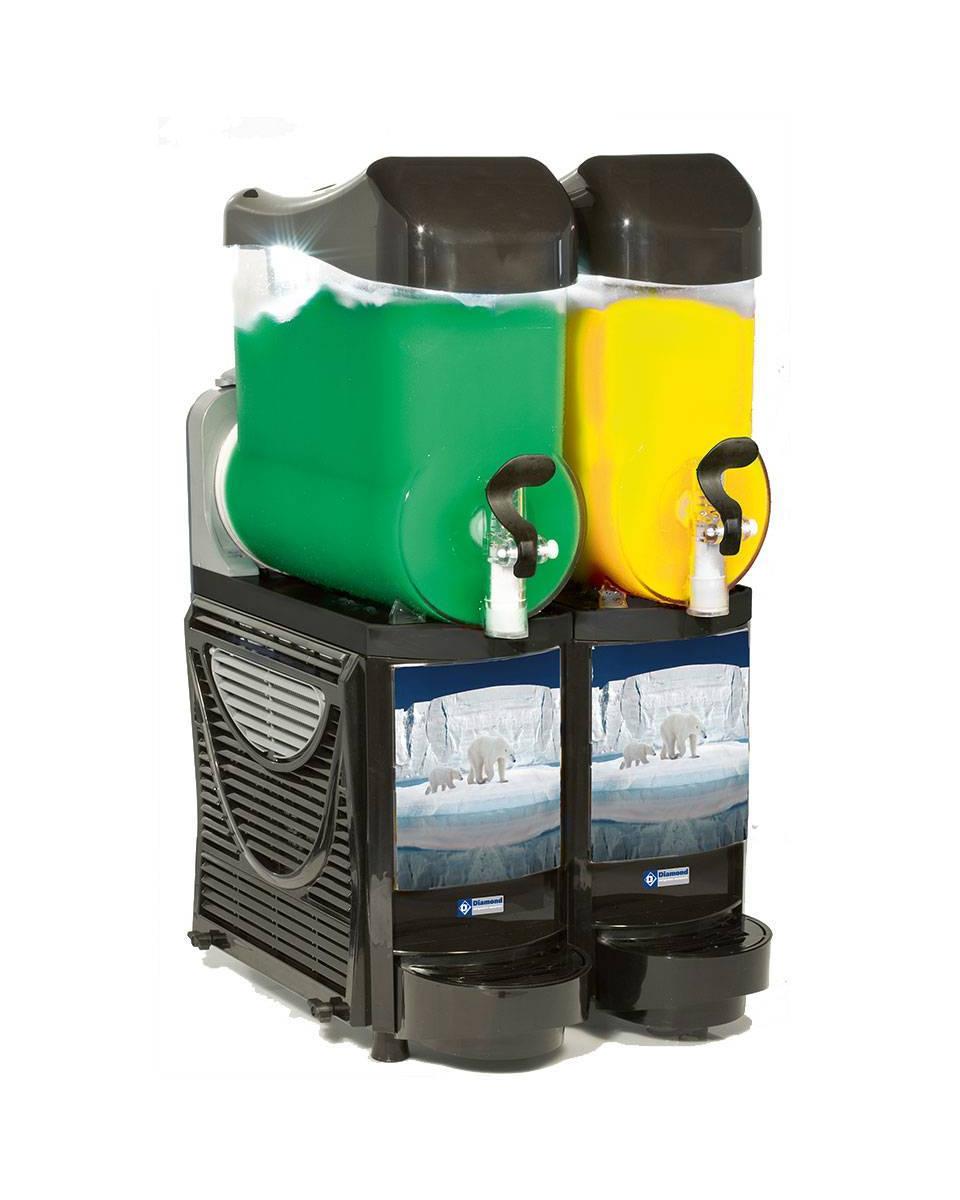 Machine à Slush Granita - 2 x 10 Litres - H 84 x 40 x 60 CM - 230 V - Diamant - FABY-2/BB