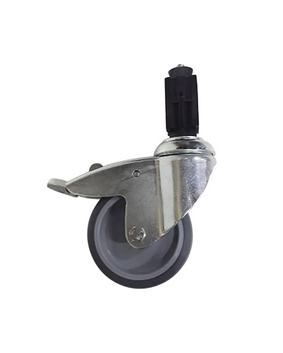 Roulette pivotante - Freinée - Inox - G-Line