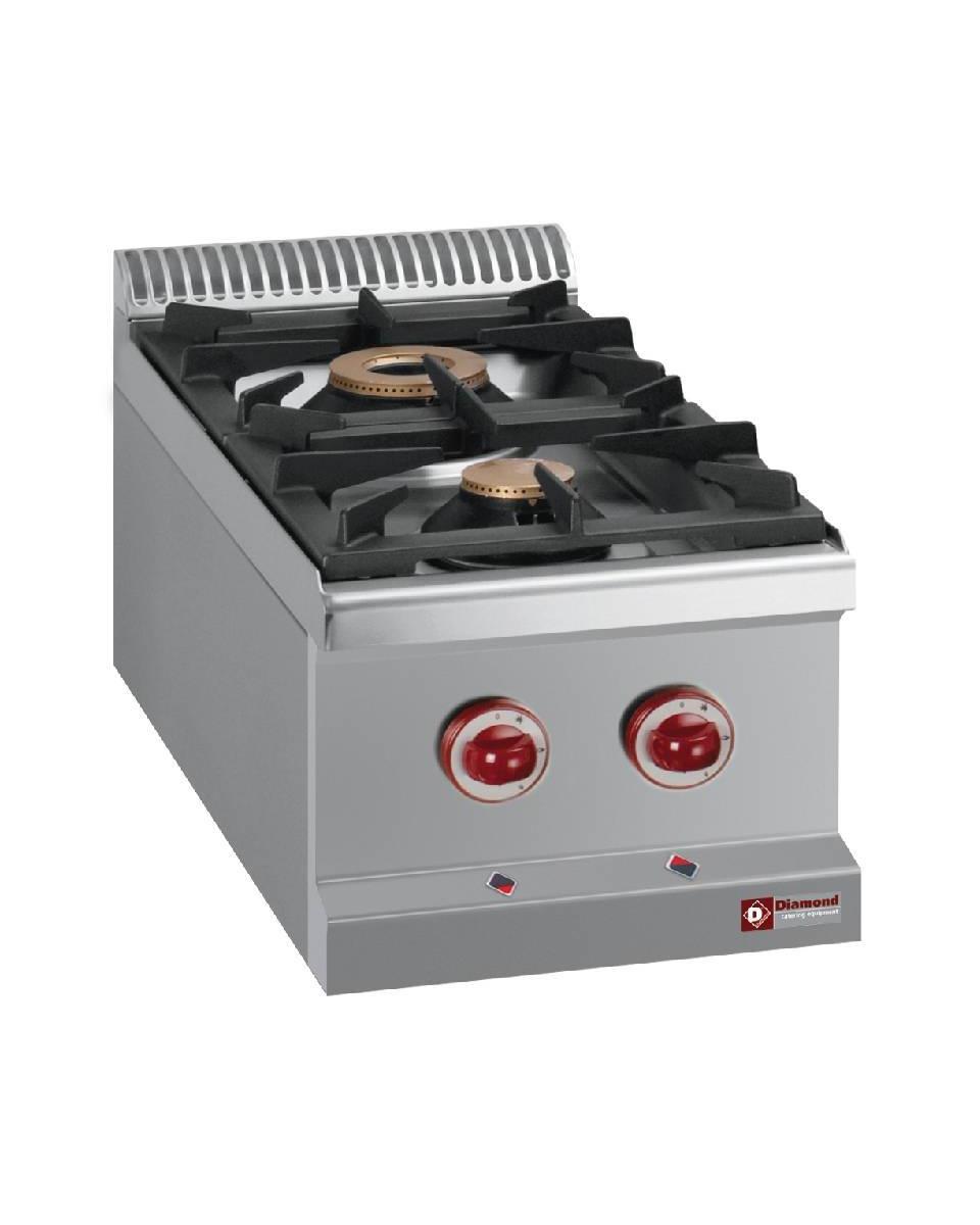Cuisinière à gaz - 2 feux - Modèle de table - Diamant - G7/2B4T