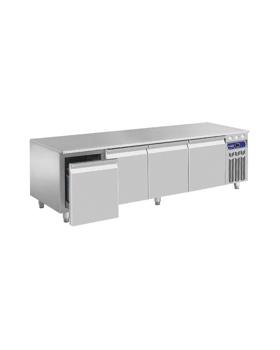 Base réfrigérée - 4 tiroirs - H 65 x 200 x 70 CM - Moteur droit - Diamant - N77/R420G-R2