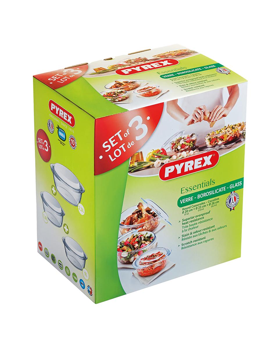 Plat à four - 2 Pièces - 1 / 1.5 / 2.5 Litre - Pyrex - Essentials - 527769