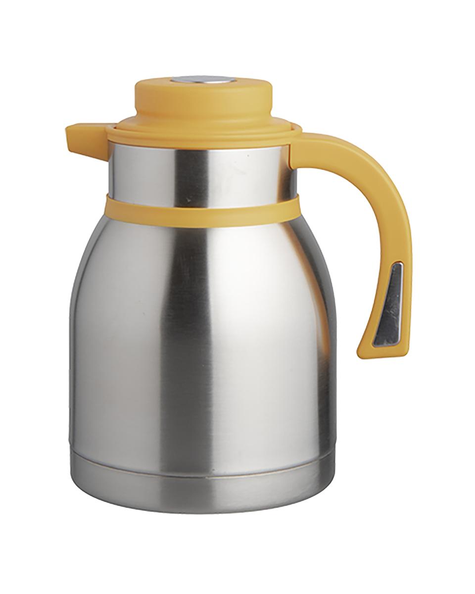 Pichet isotherme - H 22 CM - 0,792 KG - Inox 18/10 - Jaune - 1,5 Litre - 595057